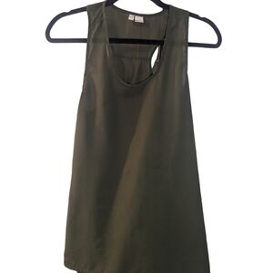 Japna Women's razer back tank olive green in size S.